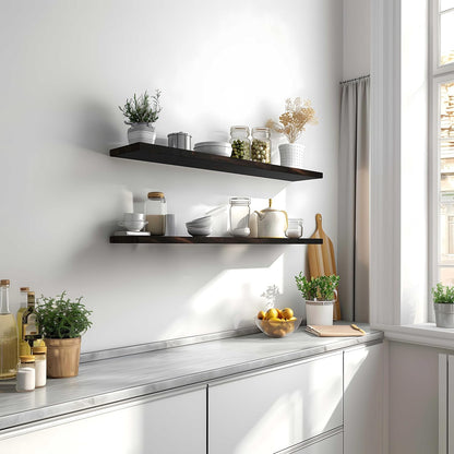 Wood Floating Shelves for Wall Decor, Rustic Wall Shelves for Bedroom Bathroom Kitchen Living Room
