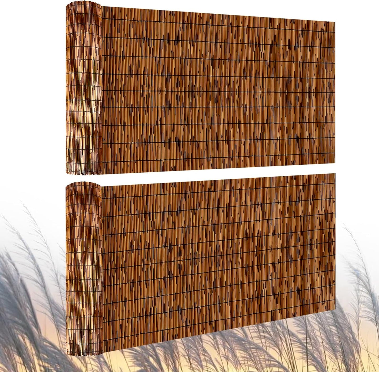 2 Pack Natural Reed Fence,4FT X 16.4FT Bamboo Fencing Privacy Reed Screening for Outdoor, Gallery