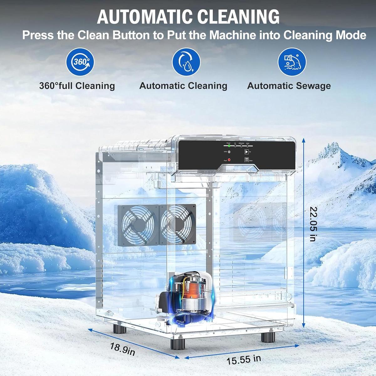 Nugget Ice Maker Countertop, 40 LBS/Day with 10 LBS Storage Bin, Freestanding/Countertop Ice Maker