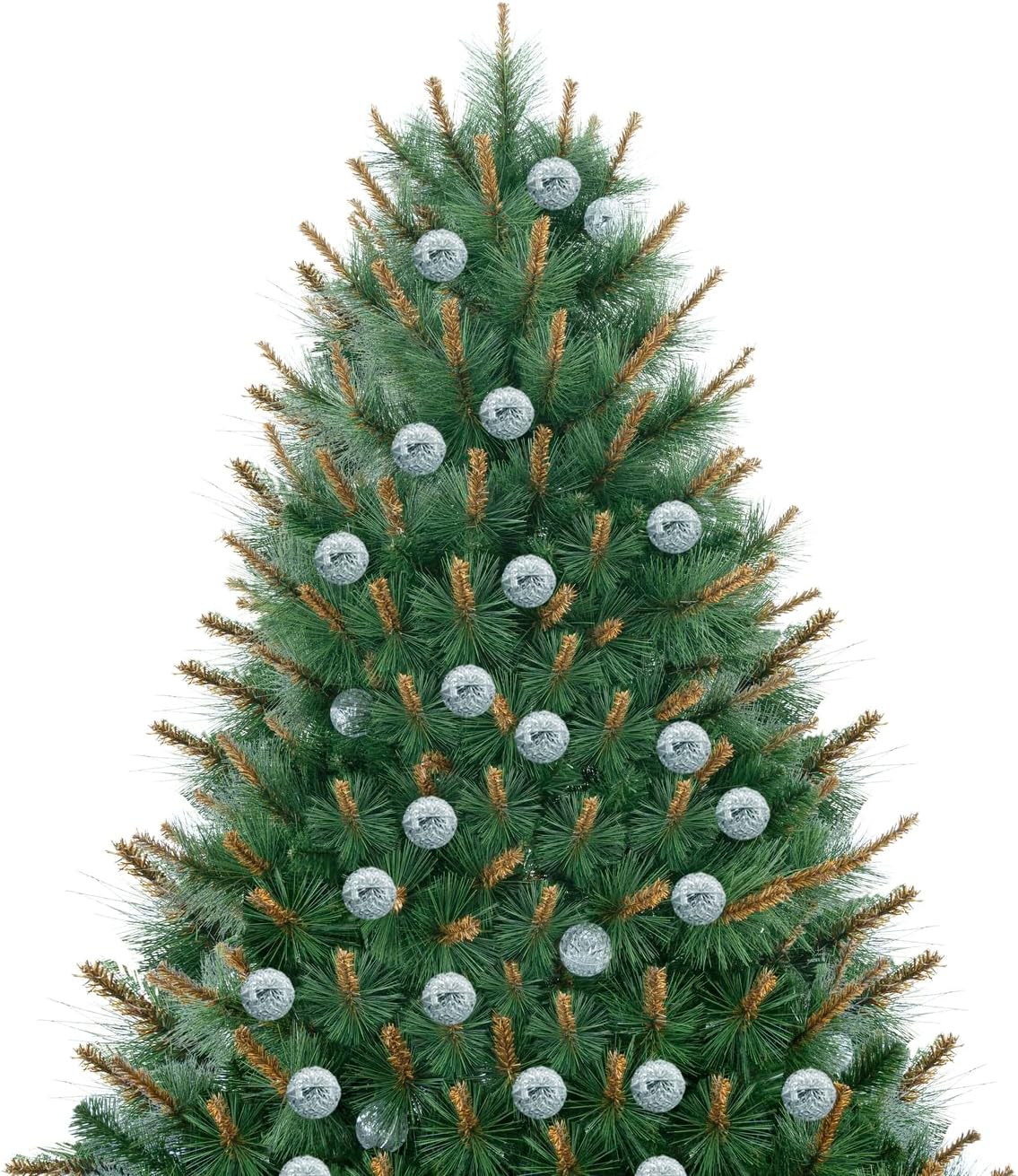 Selena 7.5ft Prelit Artificial Christmas Tree with 1209 Branch Tips, 400 Warm Lights and Metal