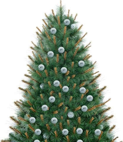 Selena 7.5ft Prelit Artificial Christmas Tree with 1209 Branch Tips, 400 Warm Lights and Metal