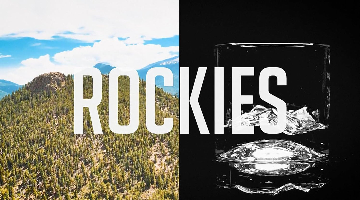 Rocky Mountains Heavy Crystal Whiskey Glasses Gift Set of 2, Thick Freezable Bourbon Glass 1lb