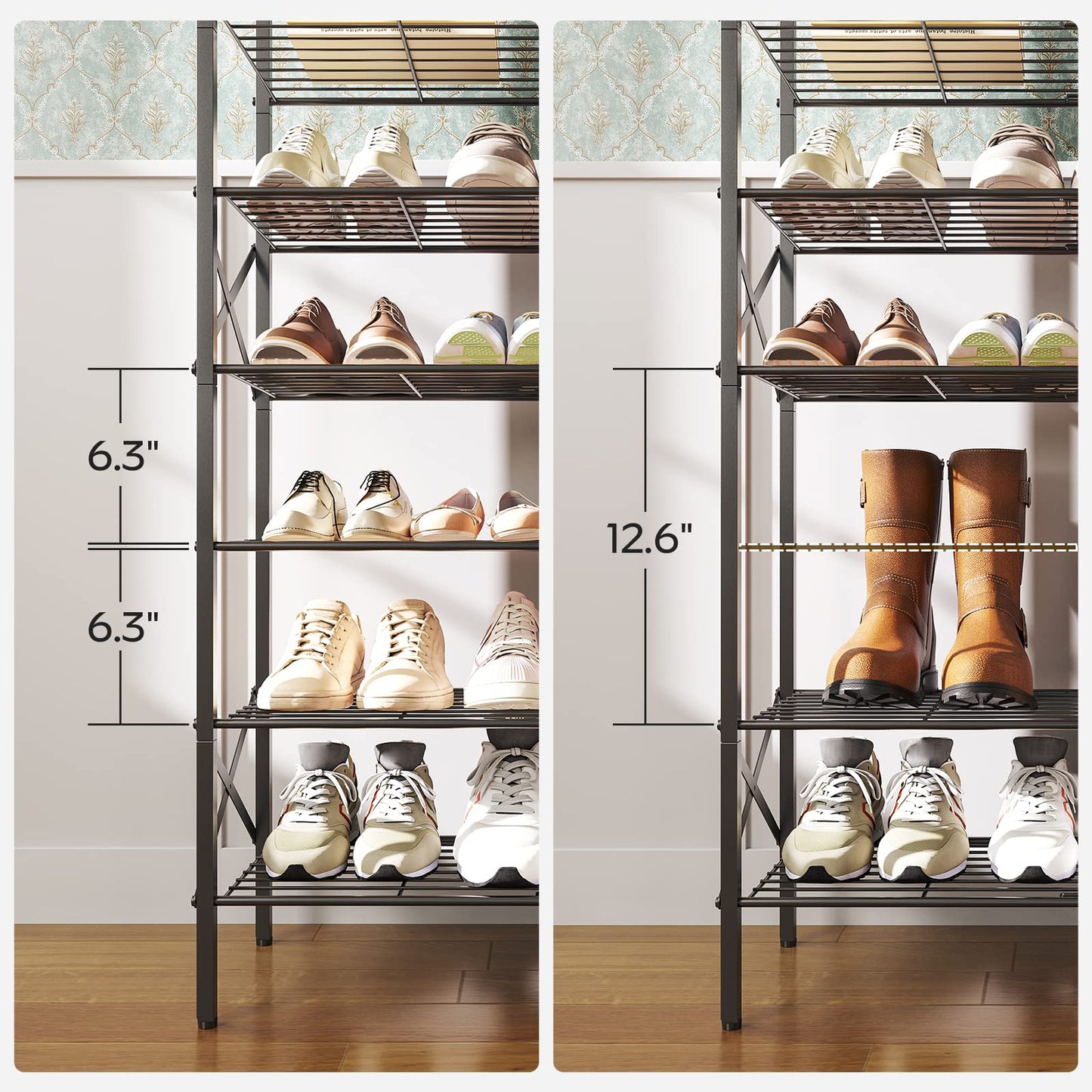YATINEY 8 Tier Shoe Rack, Shoe Storage Organizer, Large Capacity Shoe Shelf Holds 32 Pairs of