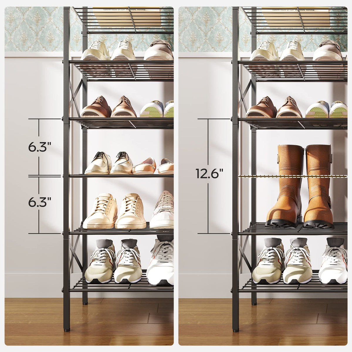 YATINEY 8 Tier Shoe Rack, Shoe Storage Organizer, Large Capacity Shoe Shelf Holds 32 Pairs of