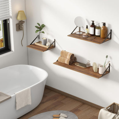 Deep Floating Shelves for Wall, 12 Inch Deep Floating Shelves Set of 2, 16"W x 12"D Wall Shelf