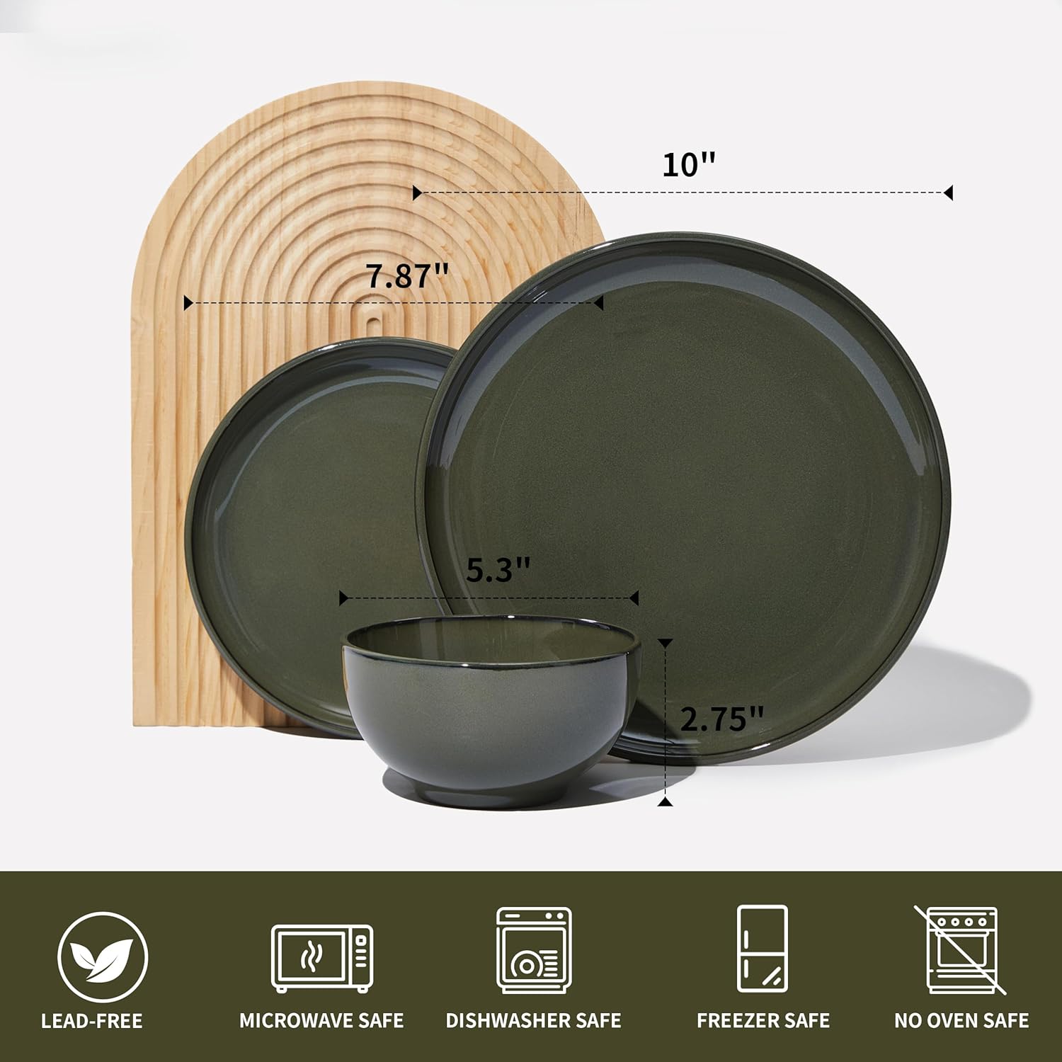 18 Piece Dinnerware Set for 6, Reactive Glaze Terracotta Plates and Bowls Set, Large Family-Sized