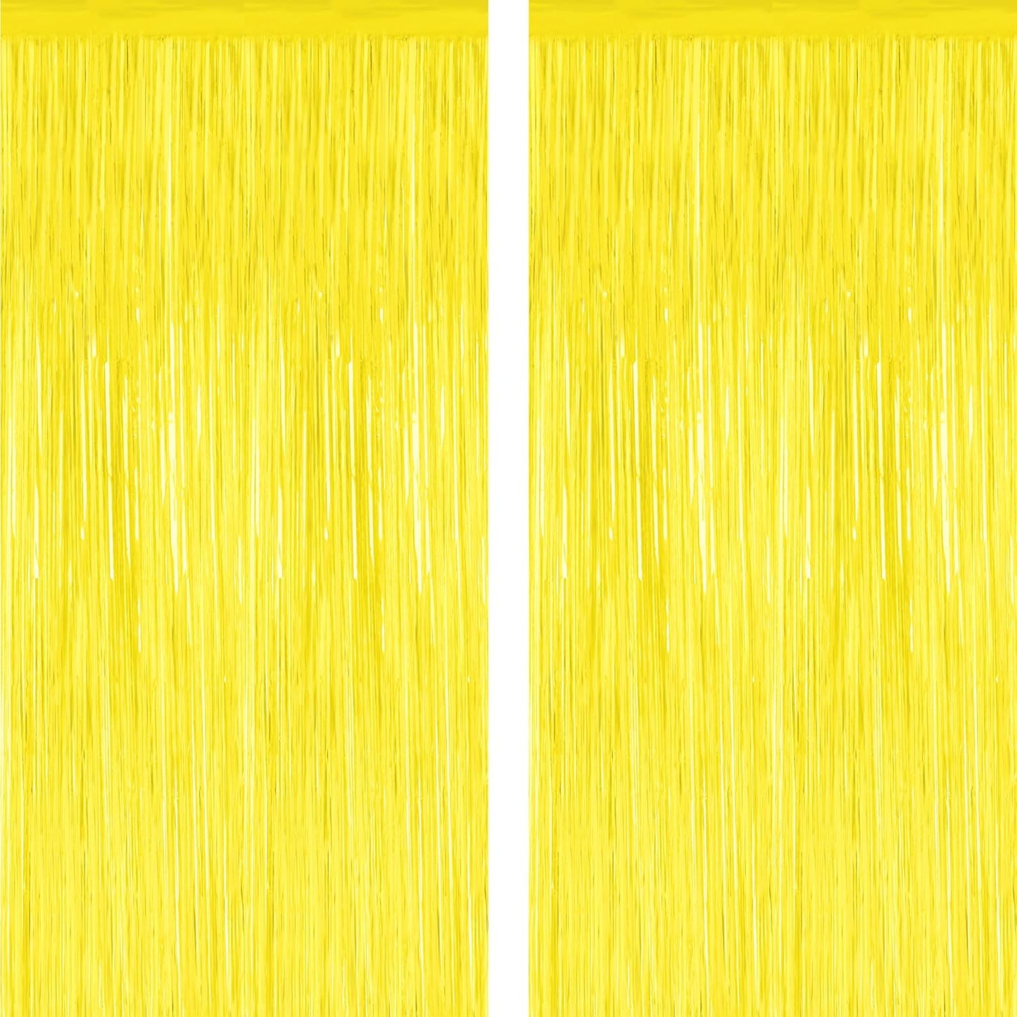2 Pack Backdrop Curtains, 3.28 FT x 7.05 FT Yellow Color Tinsel Backdrop, Metallic Foil Backdrop