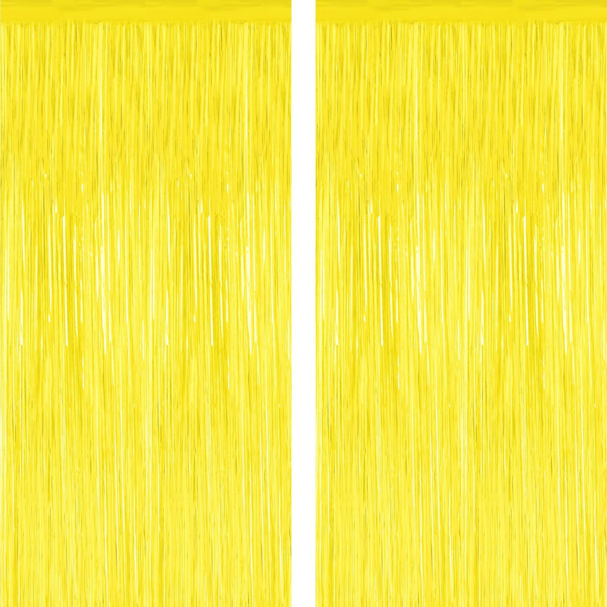 2 Pack Backdrop Curtains, 3.28 FT x 7.05 FT Yellow Color Tinsel Backdrop, Metallic Foil Backdrop