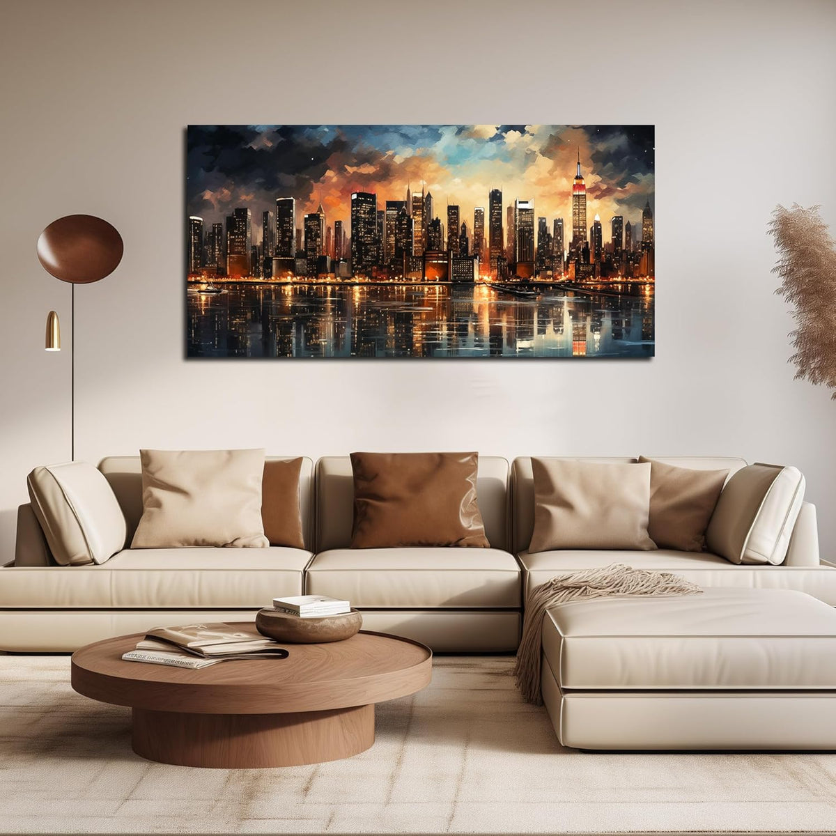 New York Skyline Wall Art for Living Room Modern Canvas Wall Art for Bedroom Above Bed Large Art