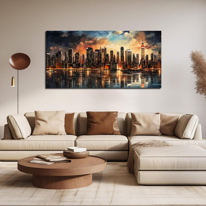New York Skyline Wall Art for Living Room Modern Canvas Wall Art for Bedroom Above Bed Large Art