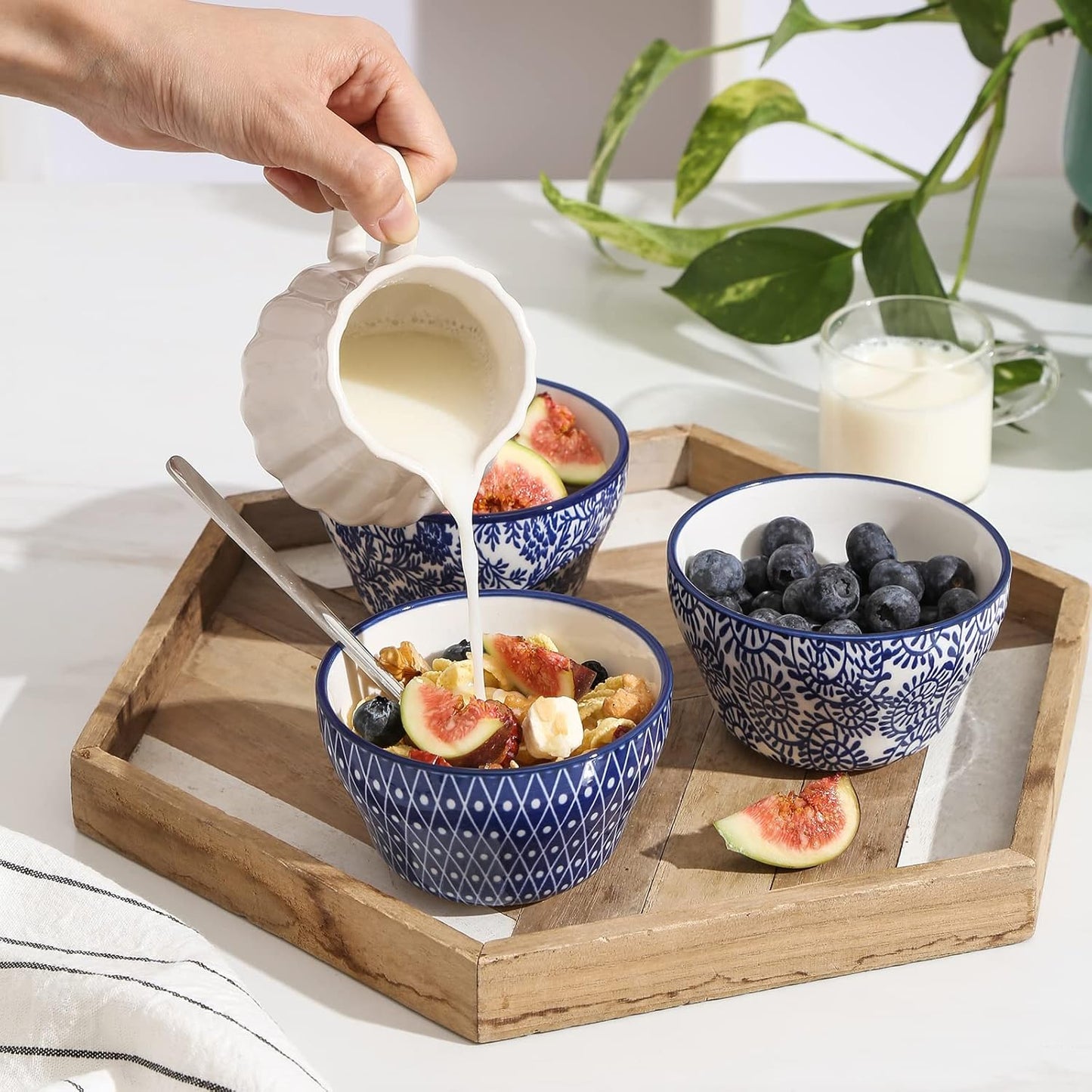 Selamica Ceramic 8oz Bouillon Cups 4 Inch Small Bowls, Dessert bowls for Soup Dipping Sauce Coffee