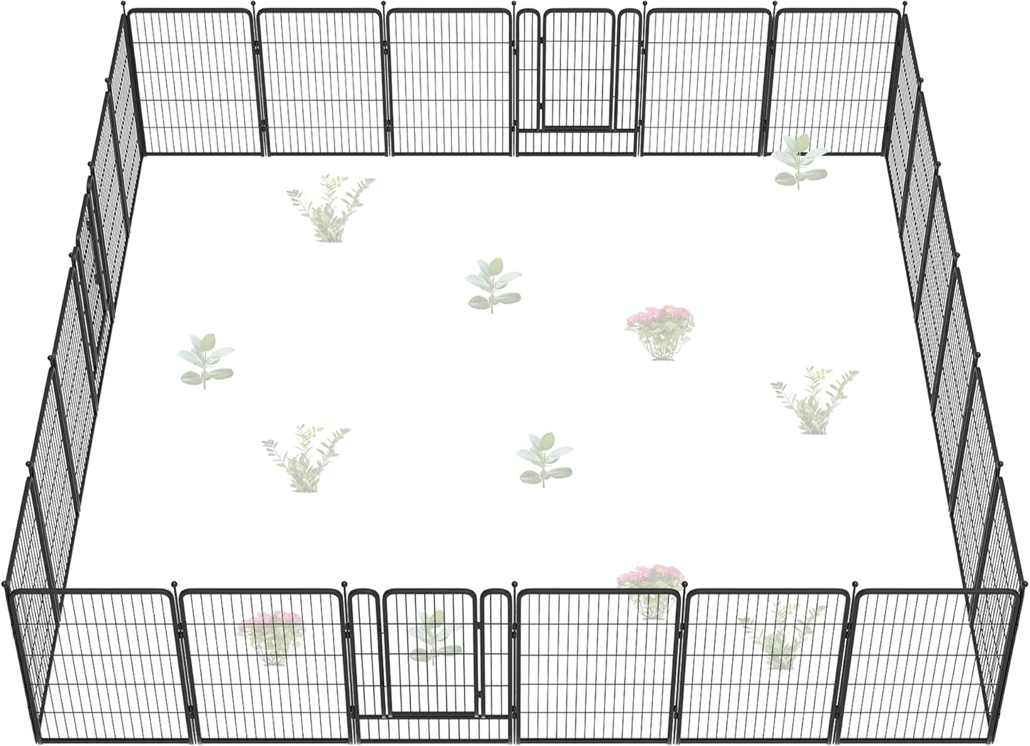 FXW Garden Fence Outdoor for The Yard – 40in(H) x 53.5ft(L) Heavy Duty Metal Animal Barrier for Dog