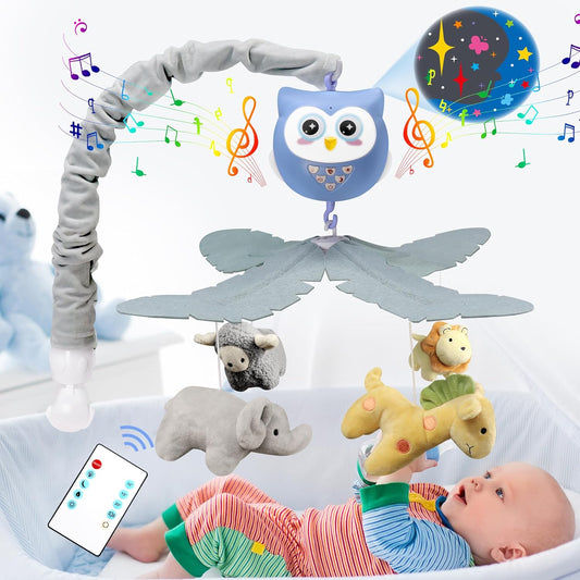 Baby Crib Mobile with Music and Lights for Boys Musical Mobile Animals for Crib Bassinet Girls Toys