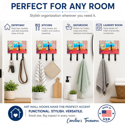 Caroline's Treasures 7125TH68 Westie with Mom and a view Leash or Key Holder, Wall Hooks, Key Hooks
