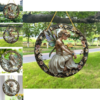 Flower Fairy Garden Decorations Angel Wing Christmas Halloween Deco Statue Art Elf Sculpture