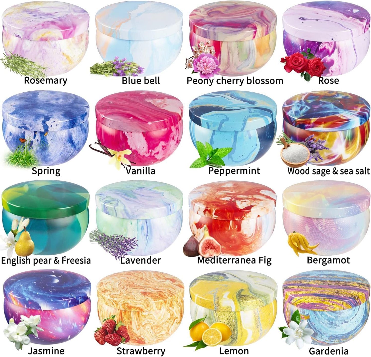 16 Pack Scented Candles Set for Home, Relaxing Stress Relief, Aromatherapy - Natural Soy Wax and