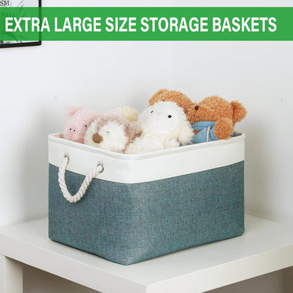 Bidtakay Fabric Storage Baskets for Shelves 3 Pack Large Storage Bins for Organizing Linen