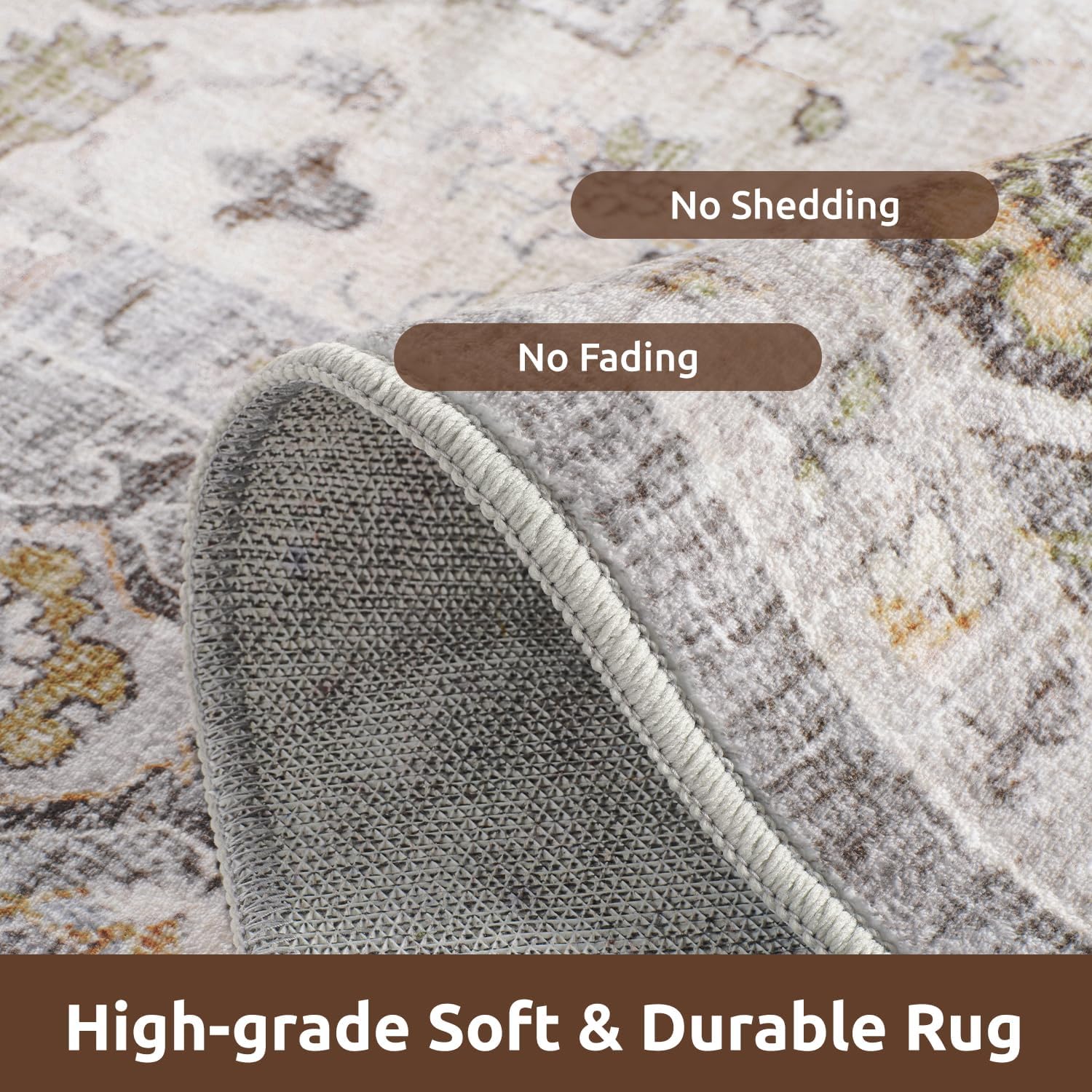 AMOAMI-2X3 Small Rug-Washable Rugs Entryway Mat Indoor-Soft Vintage Non Slip Rugs for Kitchen