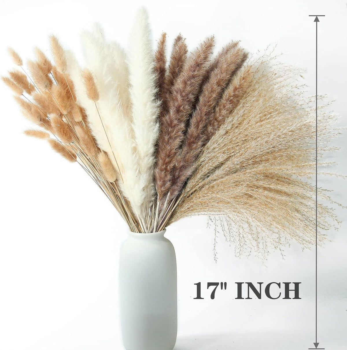 300 PCS Dried Flower Bouquet – Pampas Grass, Floral Decor for Home, Wedding, and Boho Style |