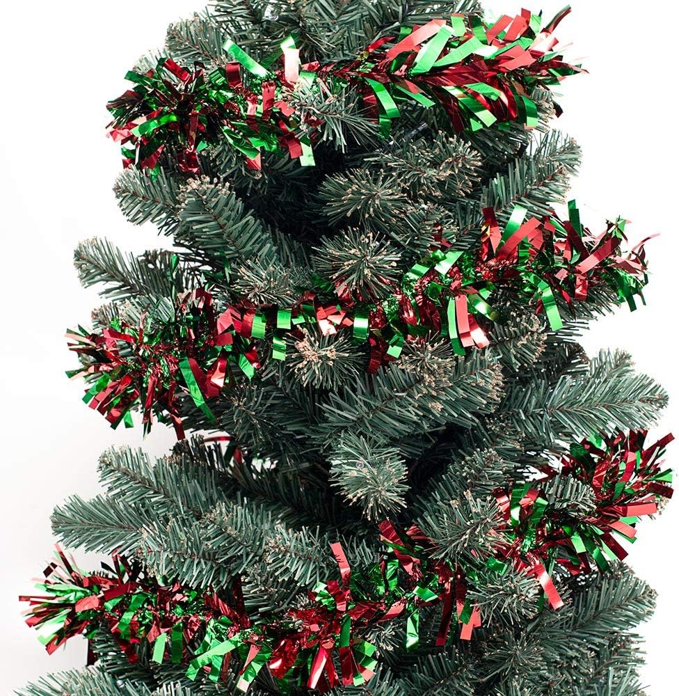 Anderson's Red & Green Metallic Tinsel Twist for Trailer Or Golf Cart, 4 inches Wide x 25 ft Long