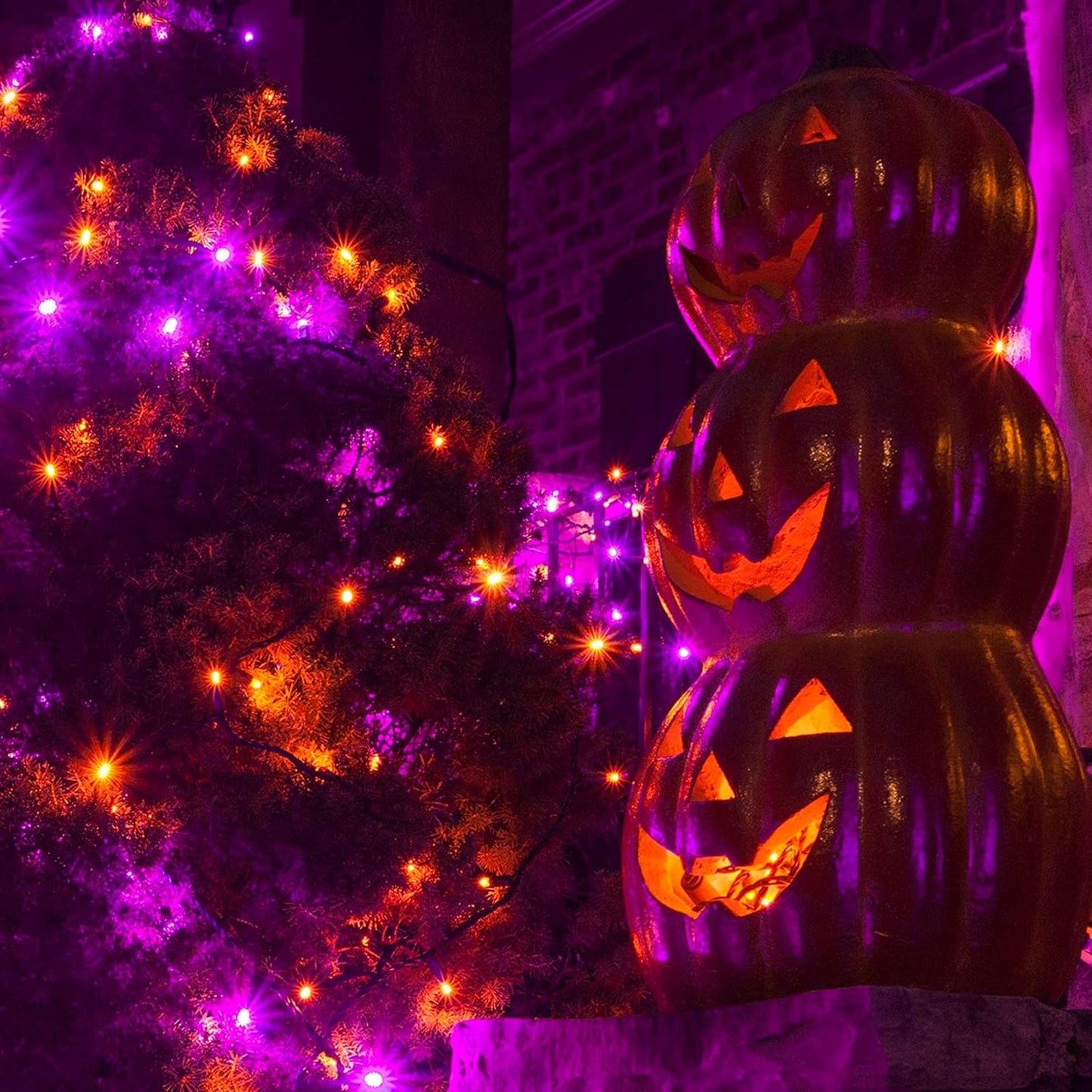 Dazzle Bright Purper and Orange Halloween Lights, 40FT 200 Count Mini String Lights, Waterproof