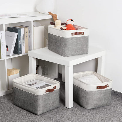 DULLEMELO Storage Baskets for Organizing, Rectangular Fabric Storage Bins Collapsible, Perfect for