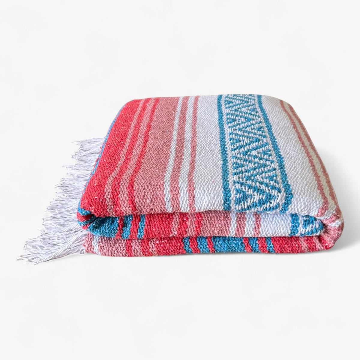 Traditional Handwoven Mexican Blanket, Large Falsa Serape - Soft & Durable - Vibrant Beach, Picnic