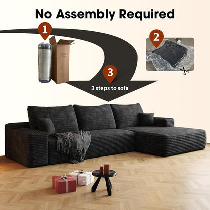 108" Sectional Couches for Living Room Modern Modular Sofa with L-Shape Couchs Upholstered Boneless
