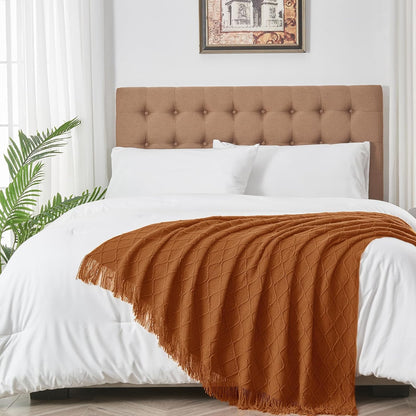 inhand Knitted Throw Blanket for Couch and Bed, Soft Living Room Home Decor Knitted Blanket with