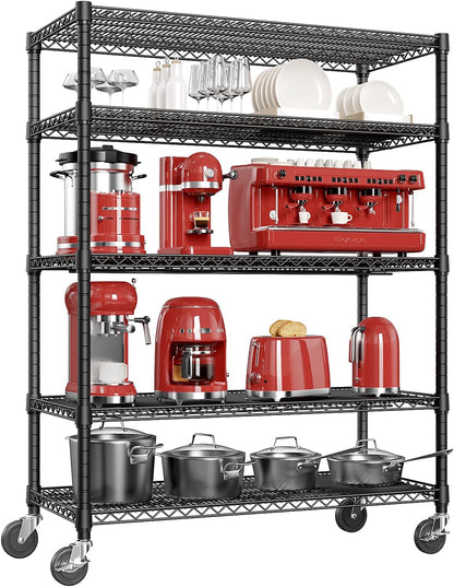 IZEUK Garage Shelving Wide Storage Shelves 5 Tier Metal Shelves 4000 LBS Heavy Duty Adjustable