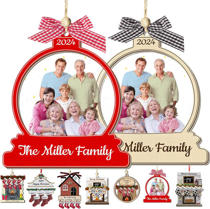 Personalized Christmas Ornaments with Photo Names Custom Family Ornament Customized Xmas Tree