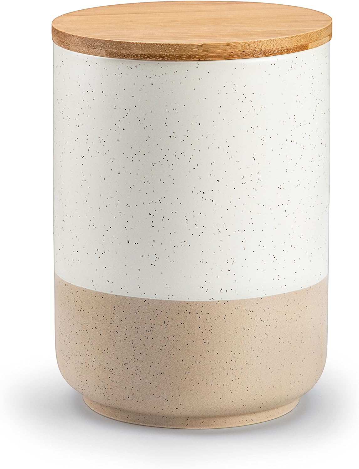vancasso Sabine Large Ceramic Canister with Airtight Wood Lid - 74 oz Kitchen Food Storage Jar for