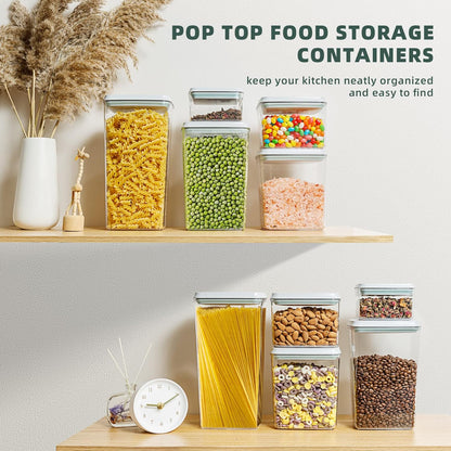 Airtight Pop Food Containers 10-Piece Set BPA-Free Stackable Air Tight Pantry Storage Containers