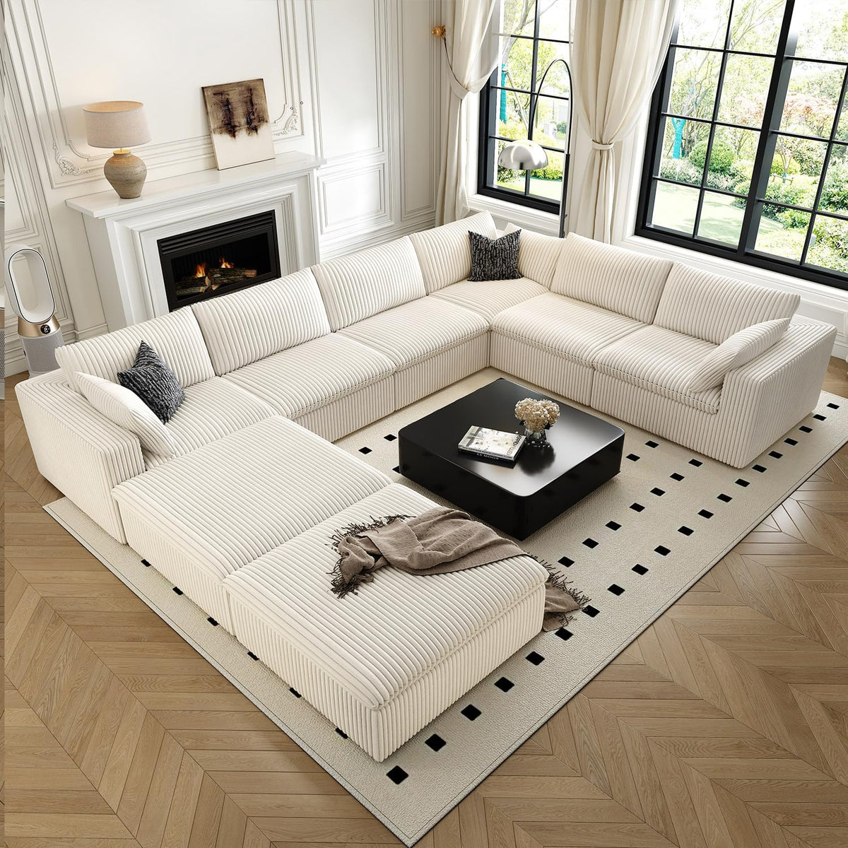 157.5" Cloud Couch Oversized Modular Sectional Sofa for Living Room,Modern Sofa with Deep Seat，8