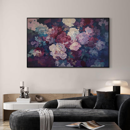 SIGNWIN 30"x60" Extra Large Framed Wall Art Bold Peony Bloom in Colorful Impressionist Style, Lush