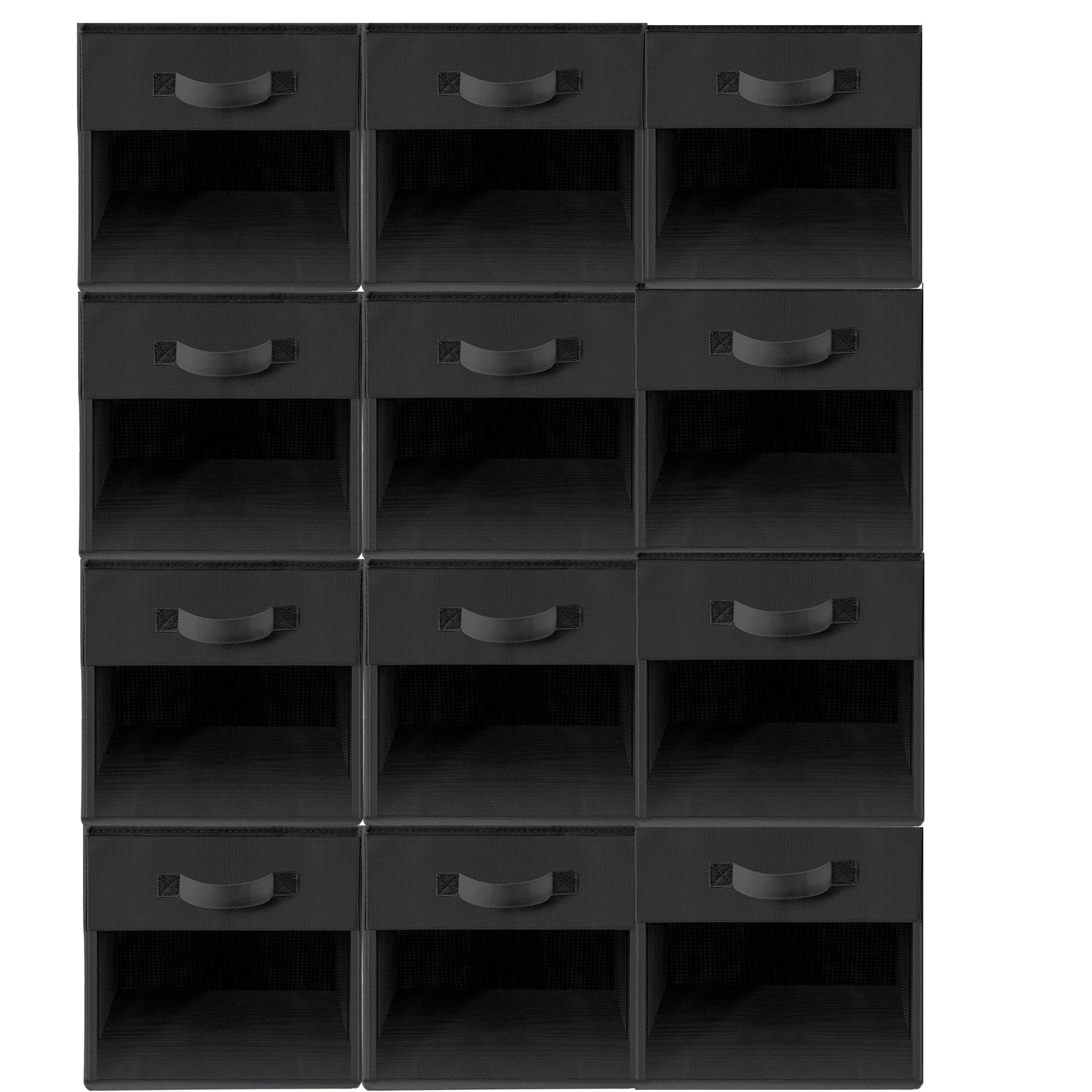 STORAGEIDEAS Storage Bins with Clear Window, 11x11 Storage Cubes, Collapsible Cube Storage Box