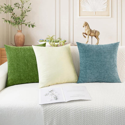 CaliTime Throw Pillow Covers Decorative 16 X 26 Inches Pack of 2 Cozy Chenille Cushion Cases for