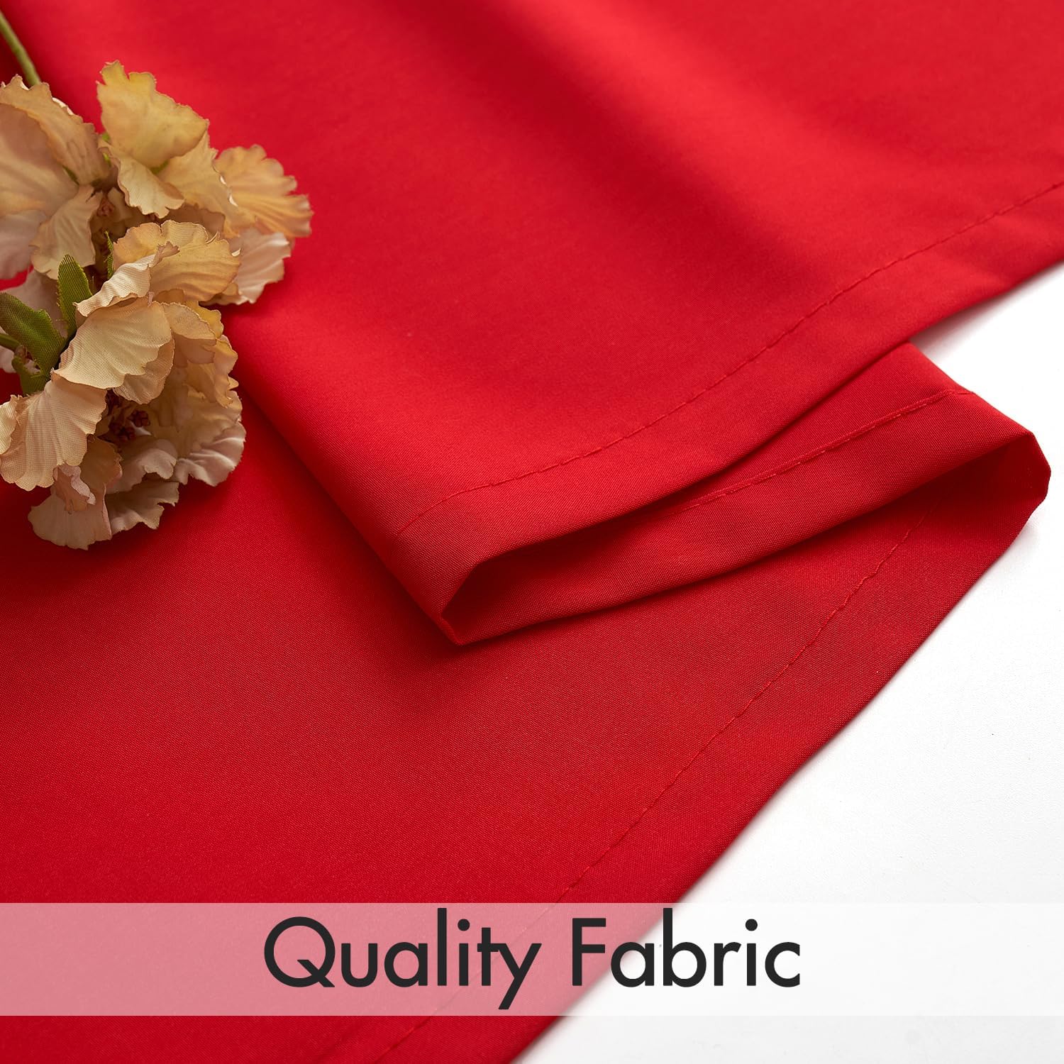 MIULEE Red Privacy Sheer Curtains That Let Light in 84 Inches Long Non-See-Through Semi Sheer