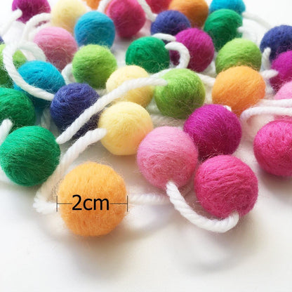 Felt Ball Garland Misscrafts 9.8 Feet 100% Wool Roving Pom Pom Garland 20mm Colorful for Baby