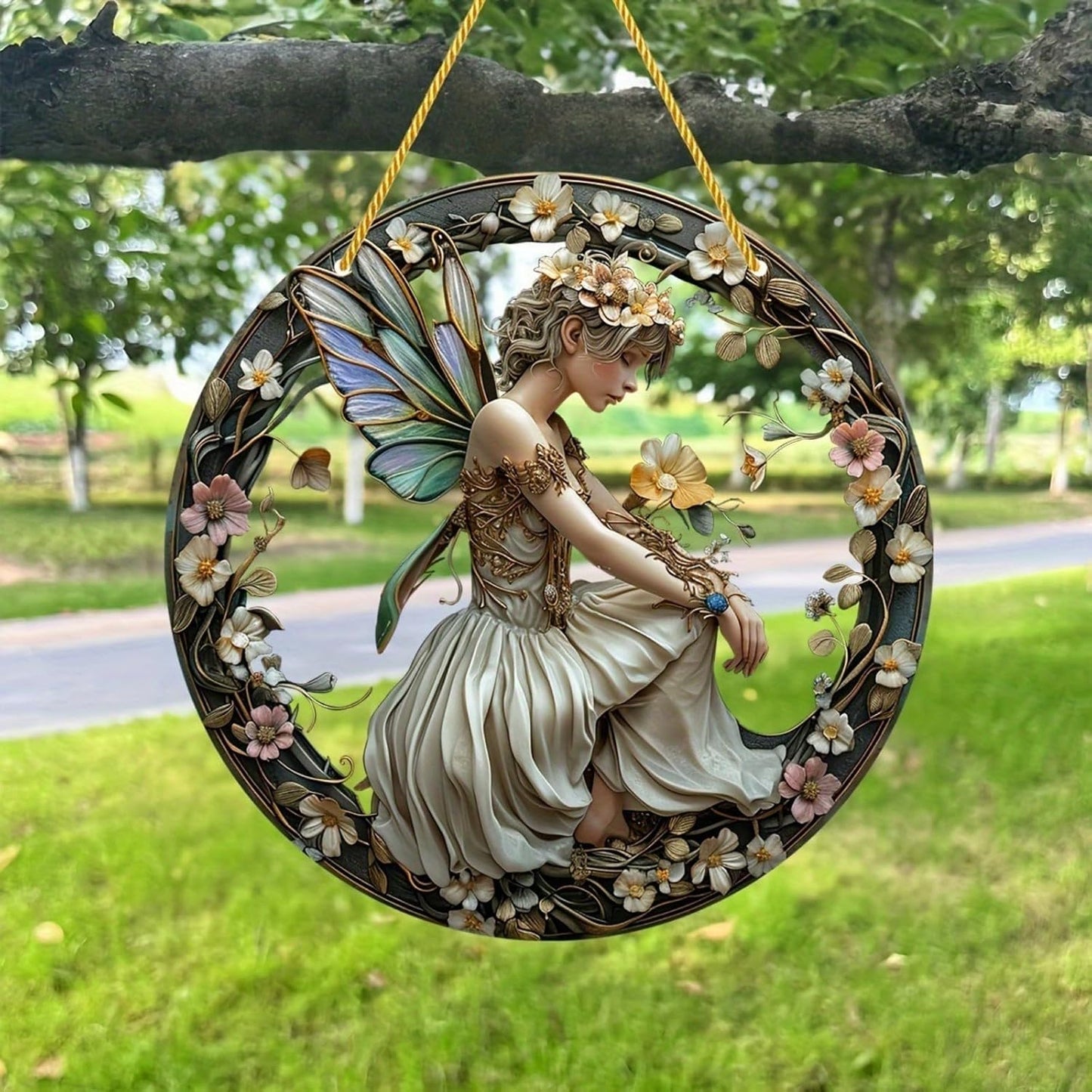 Flower Fairy Garden Decorations Angel Wing Christmas Halloween Deco Statue Art Elf Sculpture