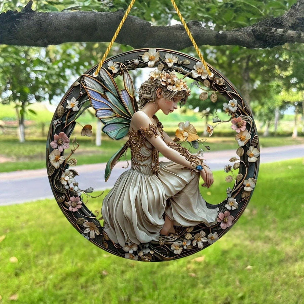 Flower Fairy Garden Decorations Angel Wing Christmas Halloween Deco Statue Art Elf Sculpture