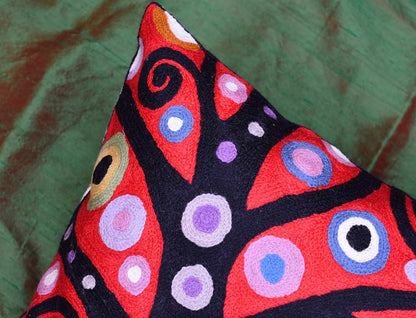 Klimt Tree of Life Pillow Cover | Red Floral Pillowcase | Flower Accent Pillows |Suzani Cushions |