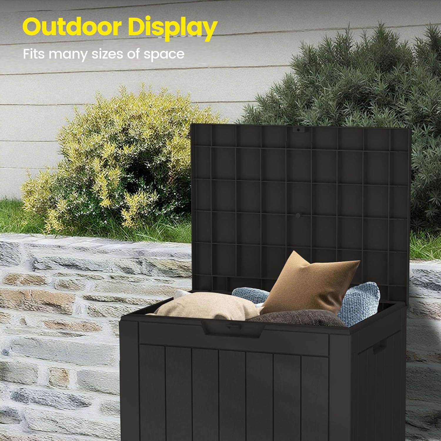 31 Gallon Outdoor Storage Box - Waterproof Resin Deck Box for Indoor & Outdoor Use, Lockable & UV