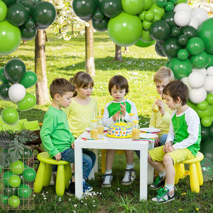 Amandir 153pcs Green Balloons Arch Garland Kit, Different Sizes 18 12 10 5inch Dark Emerald Light