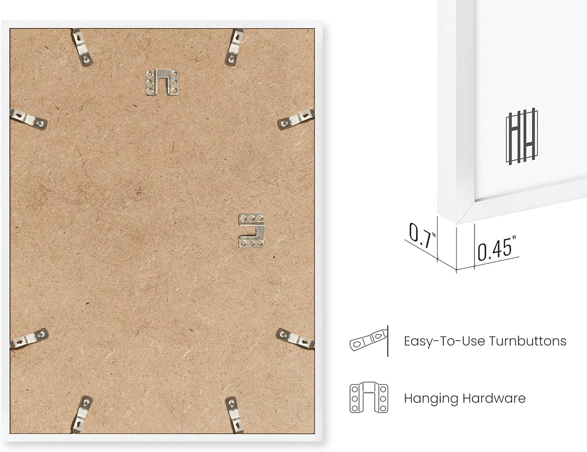 HAUS AND HUES 24x36 White Metal Picture Frames - Features Premium Aluminum, Vertical & Horizontal