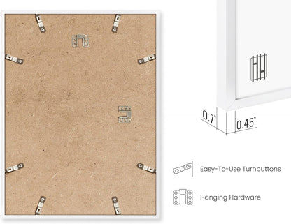 HAUS AND HUES 16x24 White Metal Picture Frames - Features Premium Aluminum, Vertical & Horizontal