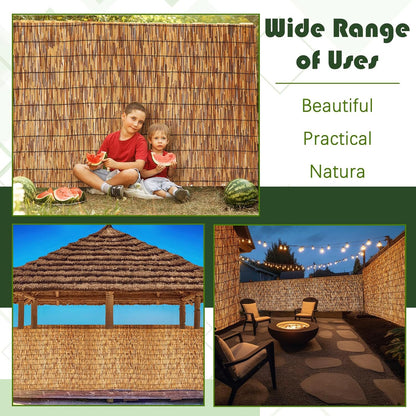 Barydat 2 Pcs 4 x 16.4 ft Bamboo Privacy Screen, Reed Fence Roller Patio Decorative Fences Reed