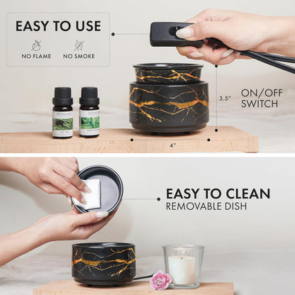 PALANCHY Wax Melt Warmer Ceramic 3-in-1 Oil Burner Electric Candle Wax Warmer Burner Melter