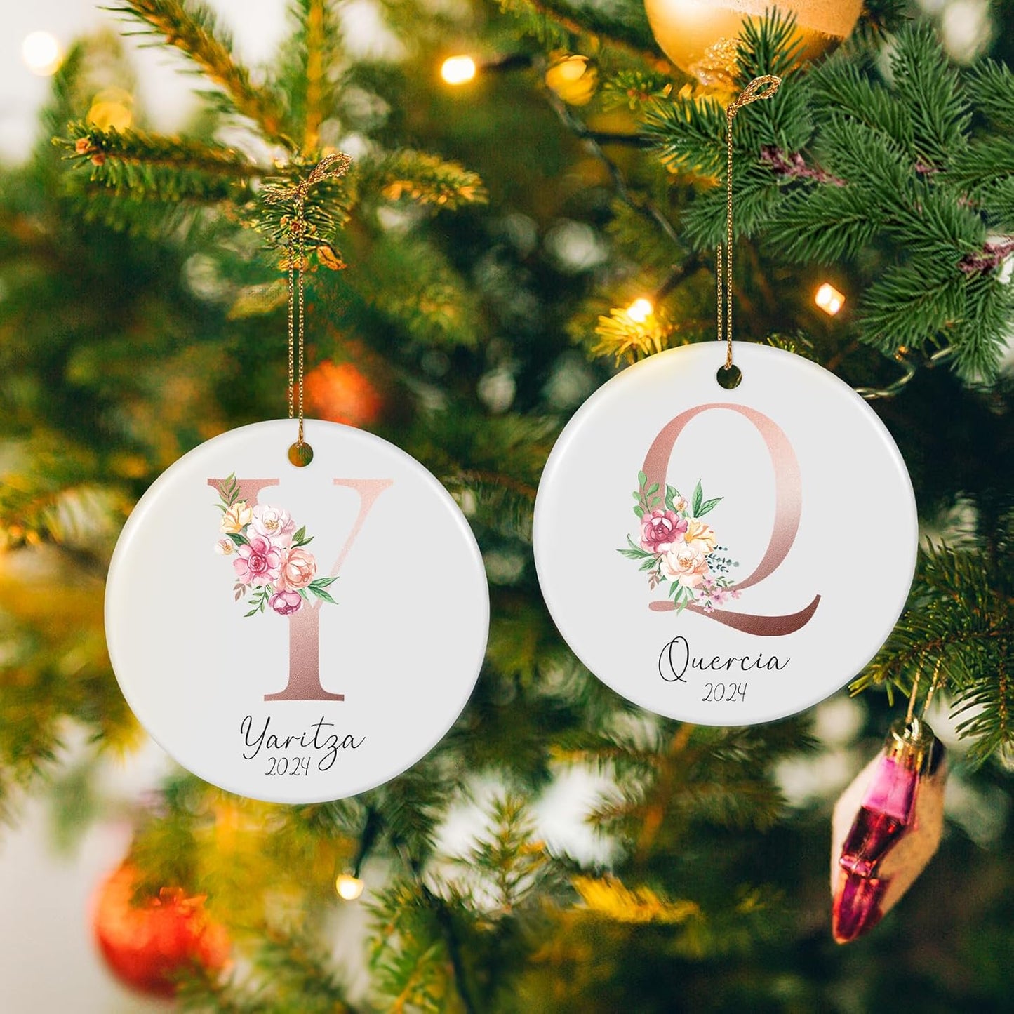 Letter Name Ornament, Personalized Christmas Ornaments 2025, Custom Initial A-Z Monogram Ornament