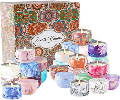 36 Pack Scented Candles Set for Home, Relaxing Stress Relief, Aromatherapy - Natural Soy Wax and